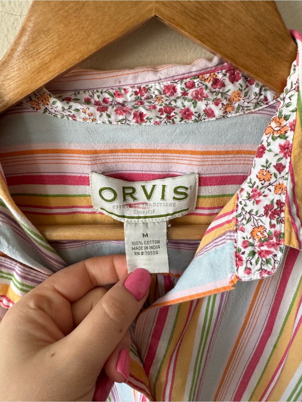 Orvis Multi-Color Striped Button-Down Shirt - Picture 7 of 8